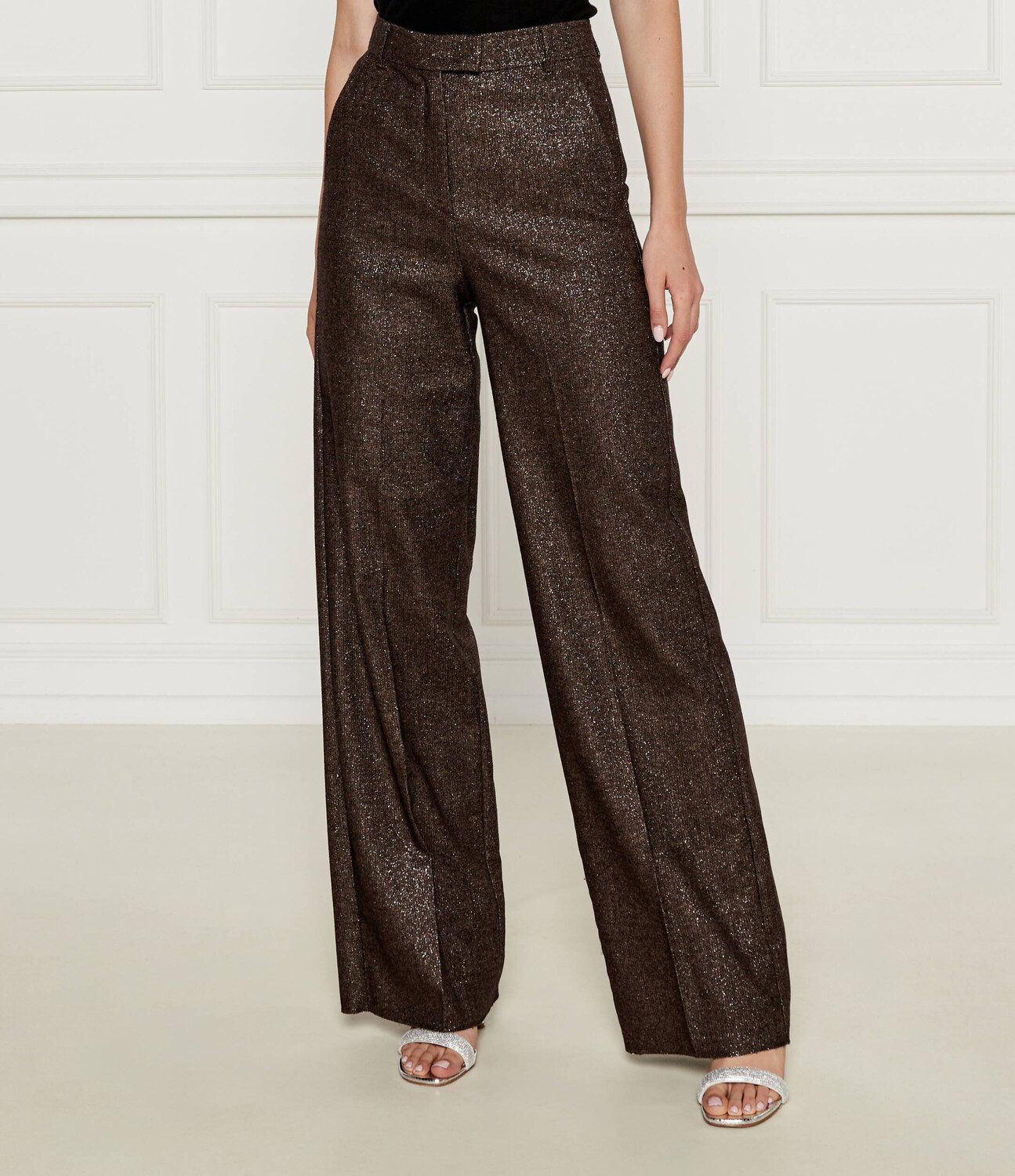 Брюки Marella flare fit, коричневый