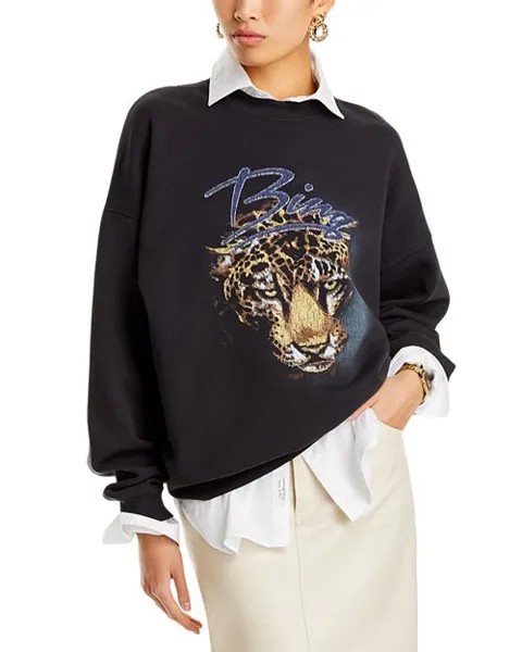 Толстовка Harvey с леопардовым принтом Anine Bing, цвет Gray
