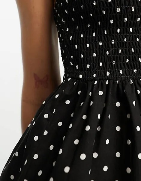 Мини-сарафан с квадратным вырезом и сборками ASOS DESIGN