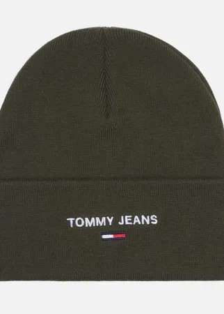Шапка Tommy Jeans Sport, цвет оливковый