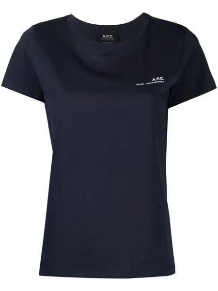 A.P.C. футболка с логотипом, синий