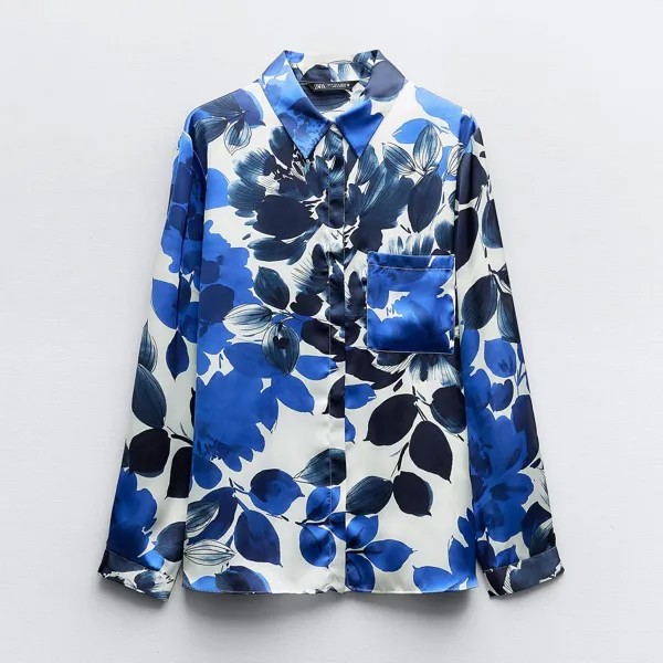 Рубашка Zara Floral Print, мультиколор