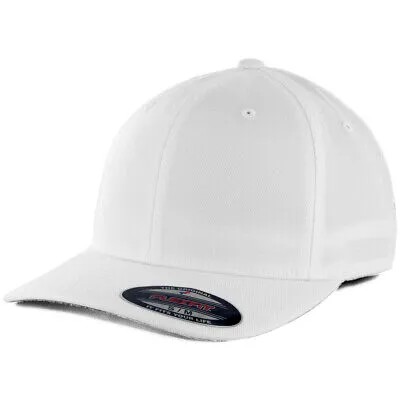 Flexfit Precurved Hat (белый) Мужская пустая эластичная кепка