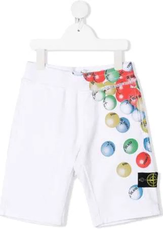 Stone Island Junior спортивные шорты с графичным принтом