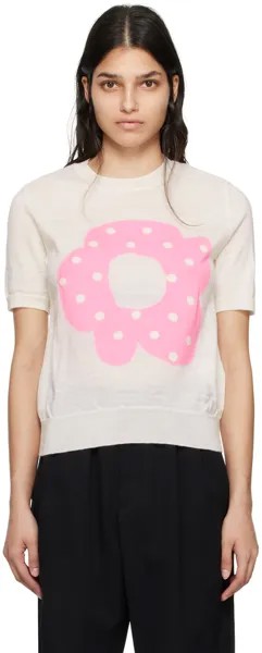 Белый цветочный свитер Comme des Garçons Girl