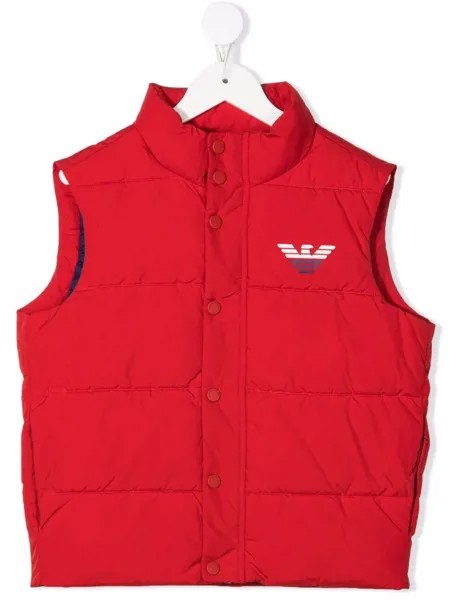 Emporio Armani Kids дутый жилет с логотипом