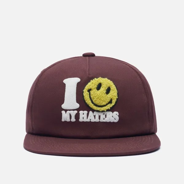 Кепка MARKET Smiley Haters 5 Panel бордовый, Размер ONE SIZE