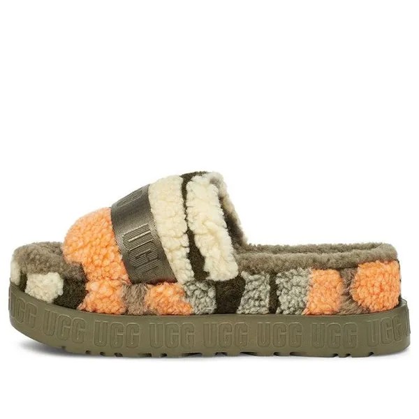 Модные сандалии fluffita cali collage тапочки оливково- Ugg, зеленый