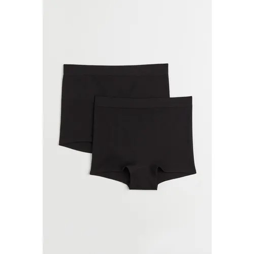 Комплект трусов H&M, завышенная посадка, размер 3XL, черный, 2 шт.