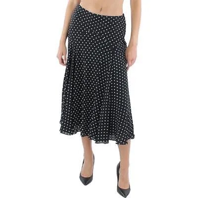 Женская черная юбка-трапеция в горошек Lauren Ralph Lauren 2 BHFO 7502