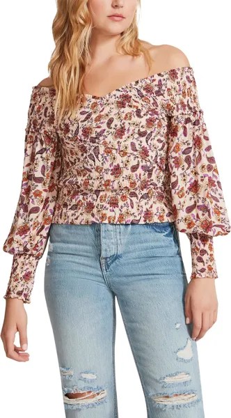 Топ Steve Madden Broken Paisley Smock Factor, цвет Alabaster