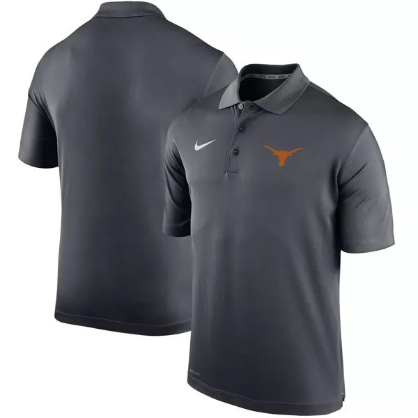 Мужская футболка-поло Texas Longhorns Big & Tall антрацитового цвета с логотипом Varsity Performance Nike