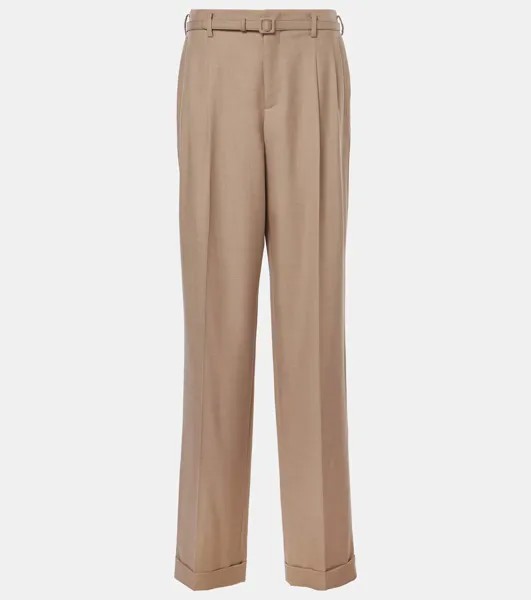 Прямые шерстяные брюки Stamford с высокой посадкой Ralph Lauren Collection, цвет mineral melange
