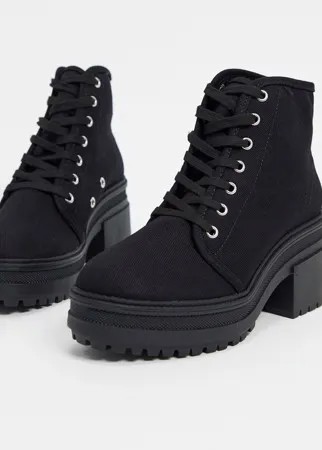 Черные ботинки на каблуке ASOS DESIGN-Черный