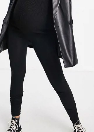 Очень мягкие хлопковые джоггеры с посадкой над животом ASOS DESIGN Maternity Tall-Черный