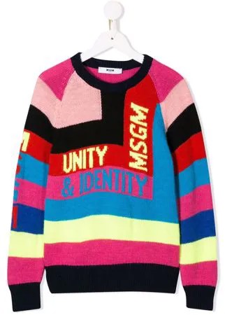 MSGM Kids вязаный джемпер в полоску