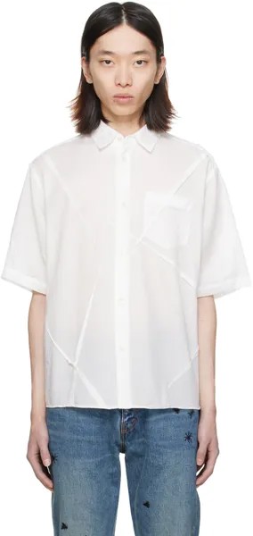 Белая рубашка с защипенными швами Undercover