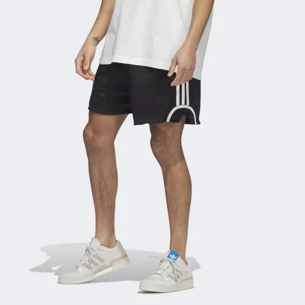Adidas Баскетбольные сетчатые шорты (ЧЕРНЫЙ/СИЛДАВ)