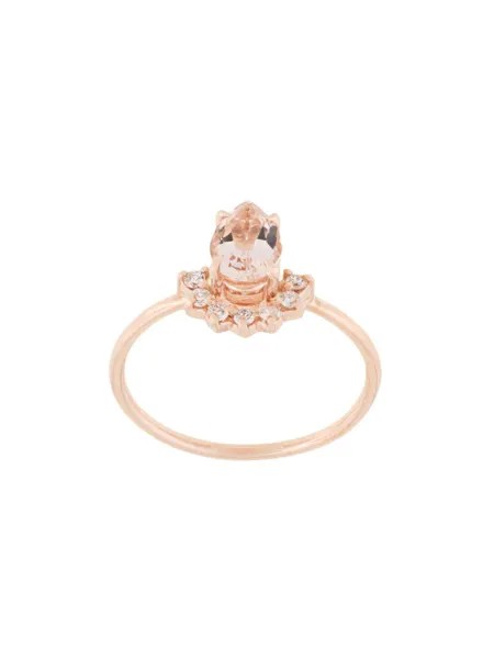 Natalie Marie кольцо из розового золота с бриллиантами и морганитом
