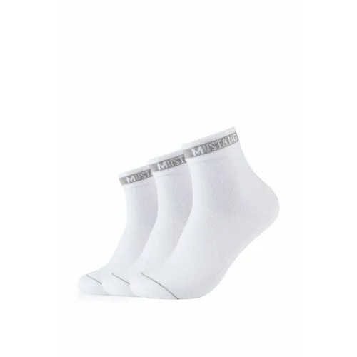 Мужские носки MUSTANG, 3 пары, укороченные, размер 43/46, белый