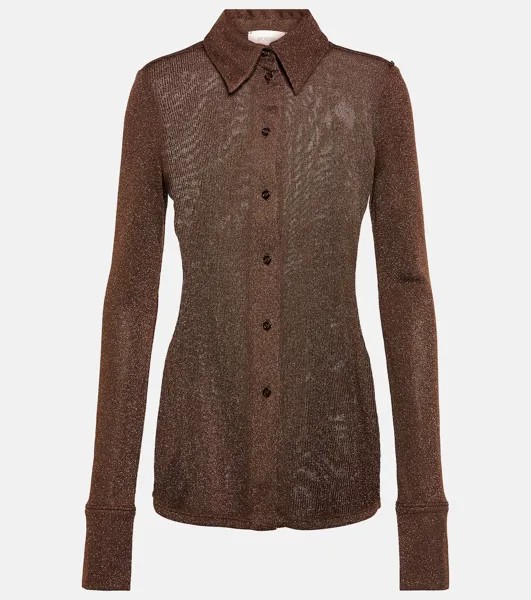 Рубашка Ulzio в рубчик с эффектом металлик SPORTMAX, коричневый
