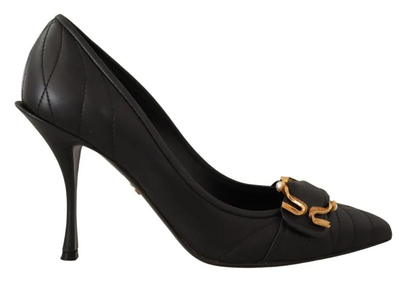 Туфли DOLCE - GABBANA Черные кожаные туфли на каблуке Devotion EU39 / US8,5 Рекомендуемая розничная цена 1400 долларов США