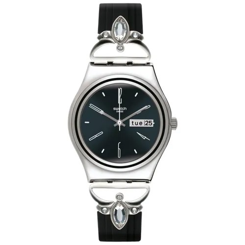 Наручные часы swatch, черный, серебряный