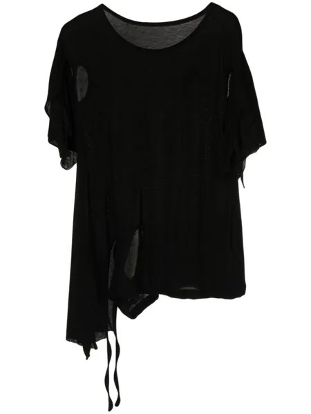 Yohji Yamamoto футболка с рукавами кап, черный