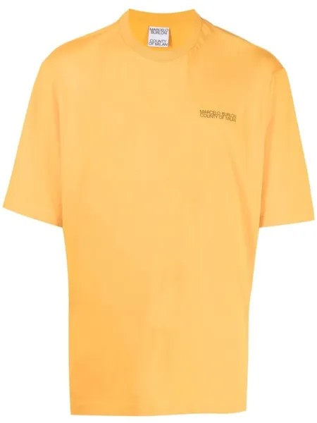 Marcelo Burlon County of Milan TEMPERA CROSS OVER T-SHIRT OCHER YELLOW, желтый