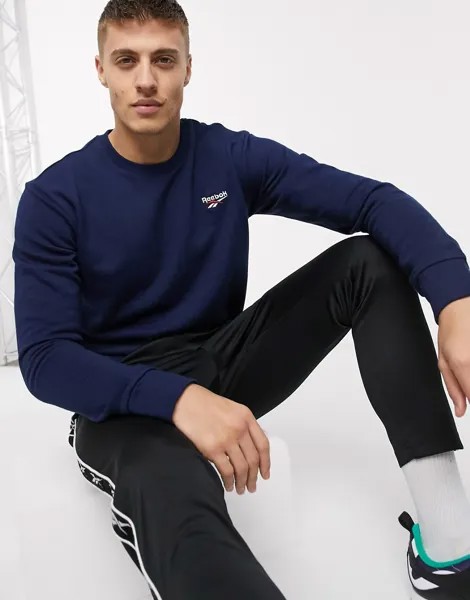 Темно-синий свитшот с логотипом Reebok Classics
