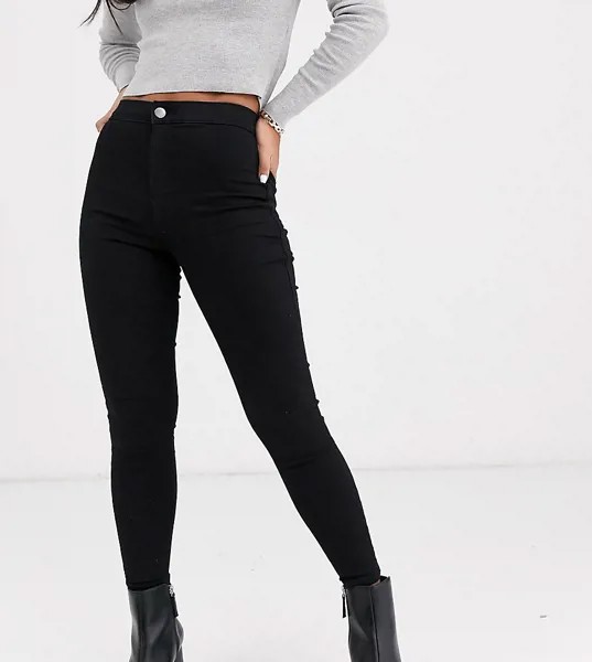 Черные джинсы скинни Topshop Petite Joni-Черный цвет