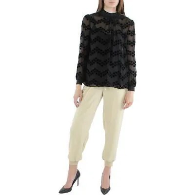 Tory Burch Женская черная бархатная пуловерная блузка с украшением 2 BHFO 9410