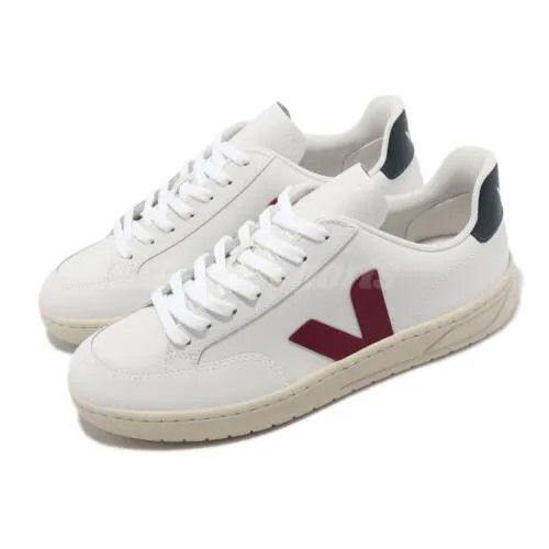 Veja V-12 Кожа Белый Красный Черный Мужская повседневная обувь для образа жизни Кроссовки XD0201955B