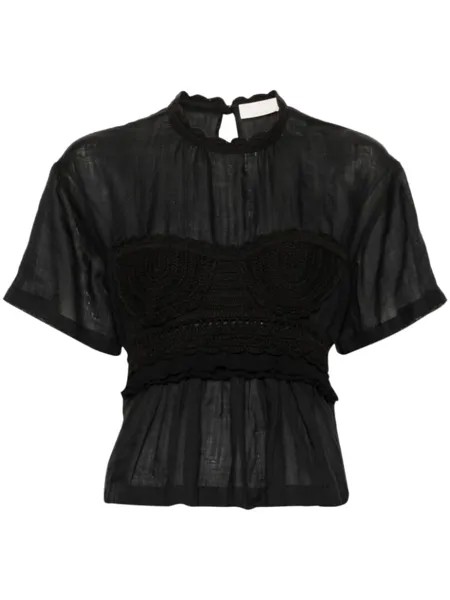 Ulla Johnson хлопковый топ Cari, черный