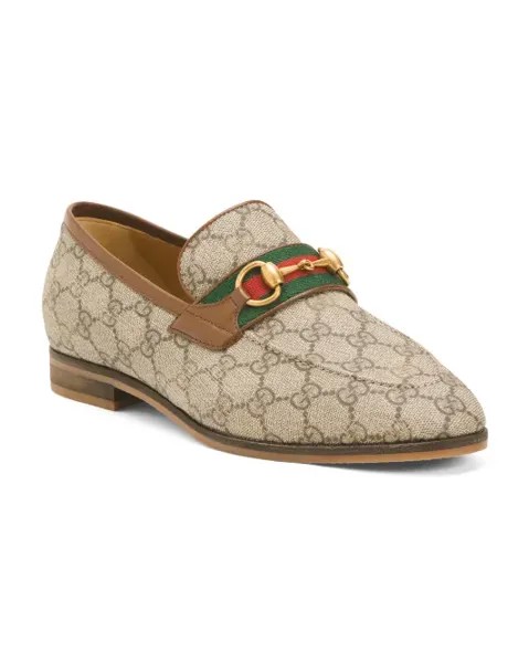 Мужские лоферы Supreme с принтом на холсте Made In Italy Gucci, бежевый