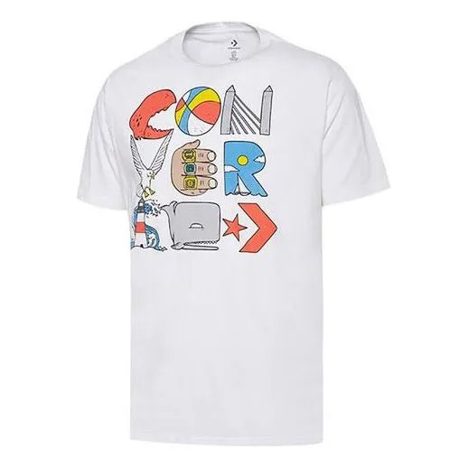 Футболка Converse Cartoon Printing Short Sleeve White, белый