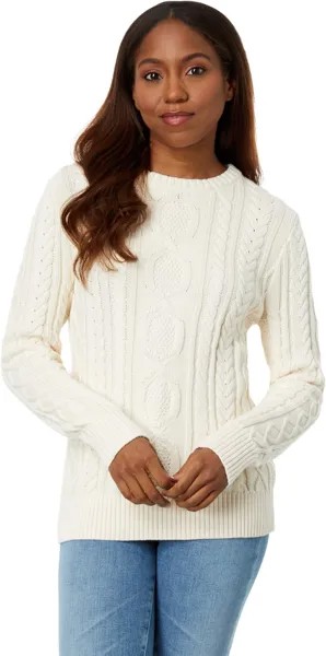 Свитер Soft Cotton Fisherman Crew Neck L.L.Bean, цвет Cream