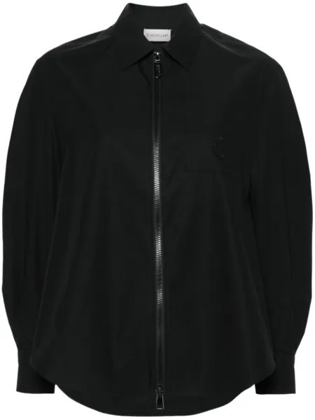 Moncler куртка с нашивкой-логотипом, черный