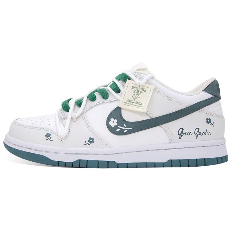 Кроссовки Nike Dunk Skateboarding Shoes Women's Low-top Blue/White/Green, зеленый