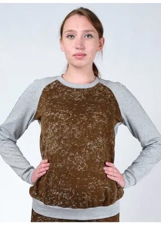 Джемпер  To Be, длинный рукав, средней длины, размер 48, серый, коричневый