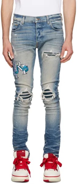 Синие джинсы с вышивкой MX1 Amiri