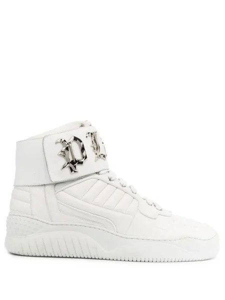 Philipp Plein высокие кеды с нашивкой-логотипом, белый