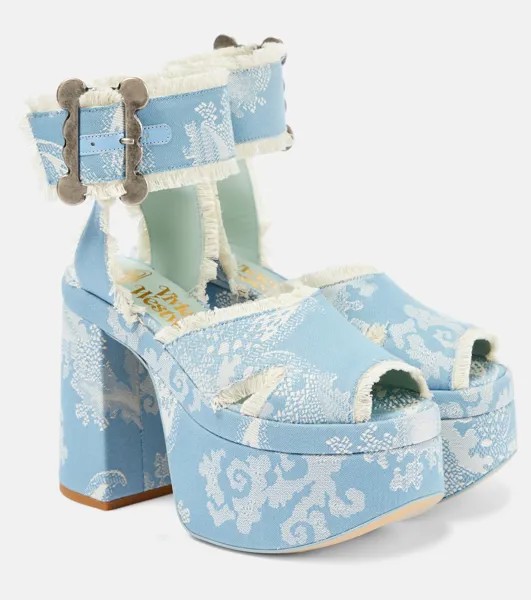 Жаккардовые босоножки на платформе Olde London Vivienne Westwood, синий