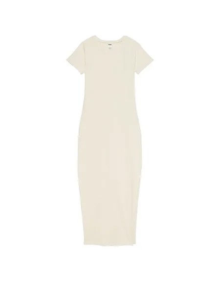 Платье Victoria's Secret Pink Contour Ribbed Midi, кремовый