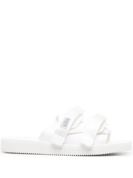 Suicoke шлепанцы на липучках с логотипом, белый