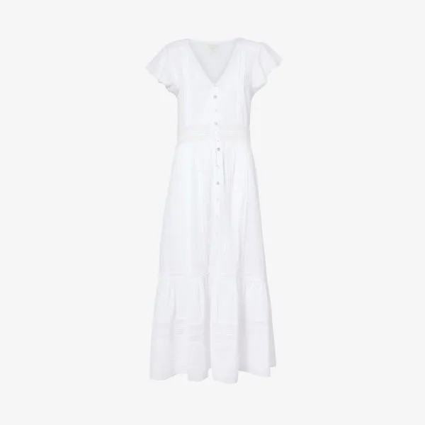 Платье макси nyla из органического хлопка с v-образным вырезом Aspiga, белый