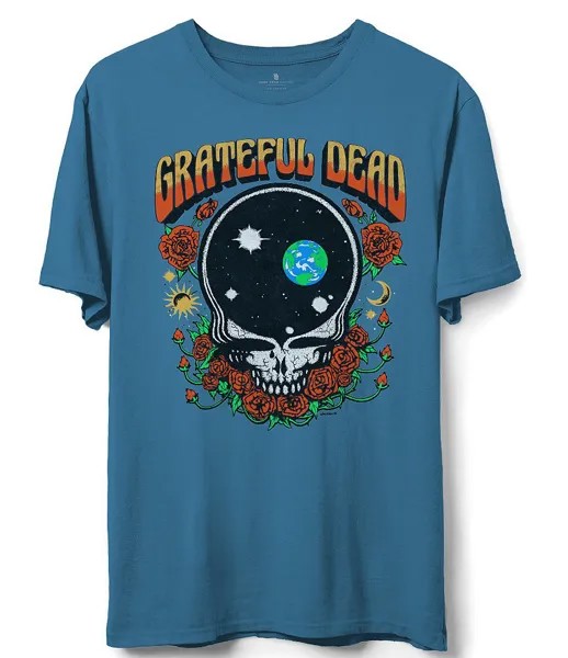 Футболка с короткими рукавами и рисунком черепа Grateful Dead Galaxy Junk Food, синий