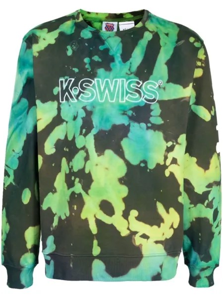 Толстовка K-Swiss с принтом тай-дай Stain Shade, зеленый