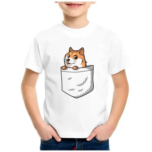 Футболка CoolPodarok, размер 24, белый