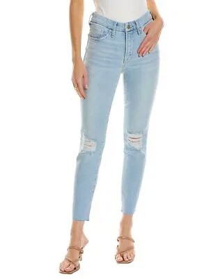 Укороченные женские джинсы скинни Good American Good Legs с необработанным краем цвета индиго